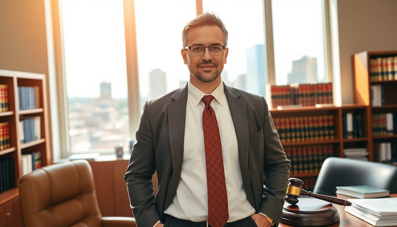 Engaging South Dakota car accident lawyer in a well-lit office, showcasing professionalism and trust.