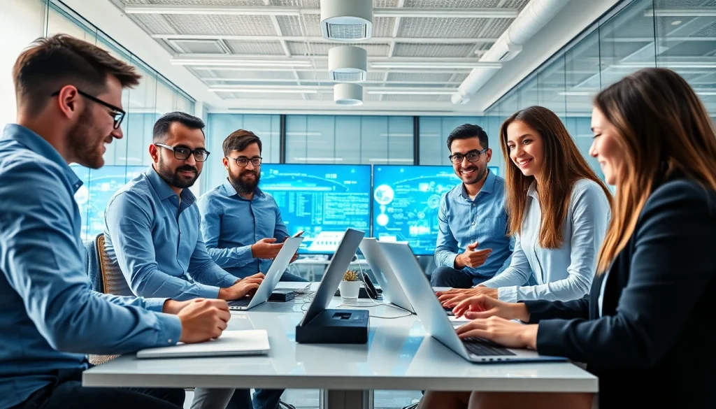 HERO Managed Services team collaborating on innovative IT solutions in a modern office.