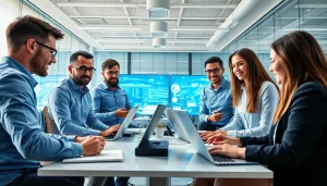 HERO Managed Services team collaborating on innovative IT solutions in a modern office.