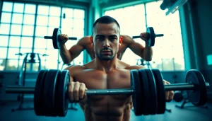 Strength training scene featuring athlete at 888new gym emphasizing motivation.