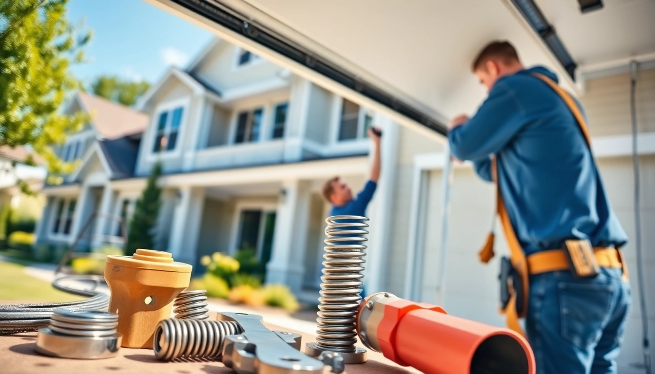 Expert garage door replacement in progress, showcasing professional installation techniques and tools.