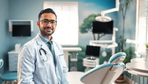 Dr. Shahram Valiani DDS performing a dental consultation in his modern practice.