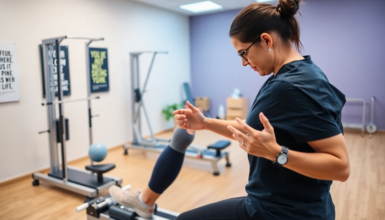 Enhancing recovery at Health in Motion Rehabilitation with a dedicated therapist guiding a patient through an exercise.