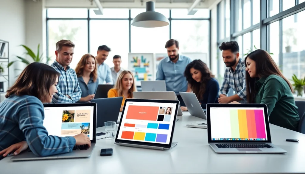 Team collaboration at https://whatalker.com showcasing creativity in a modern workspace.