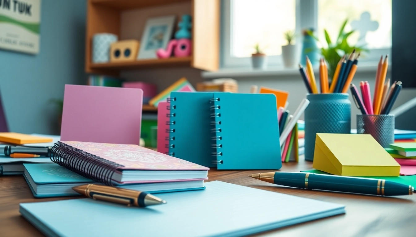 Engaging collection of colorful stationery showcasing notebooks, pens, and accessories.