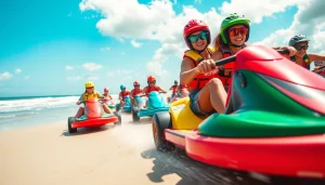Ervaar de sensatie van blokarten op het strand met https://www.blokartschool.nl, kleurrijke blokarts en blije deelnemers.