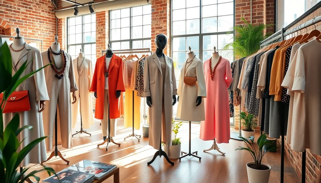 Visit https://www.northernfashions.com to see an elegant fashion boutique filled with stylish clothing displays.