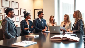 Engaging attorneys consulting through https://www.ihavealawsuit.com in a modern office.