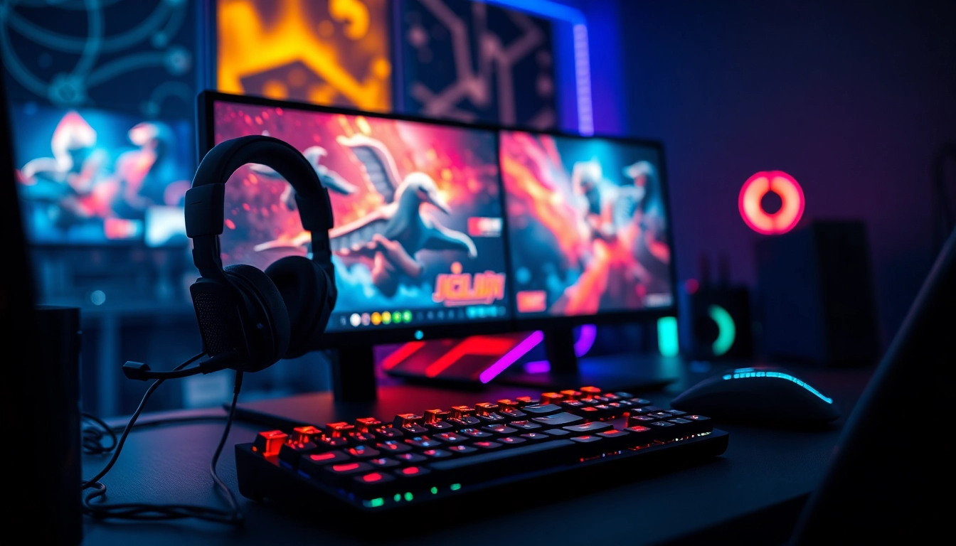 Rasakan keseruan jentoto di setup gaming profesional yang modern dan dinamis.
