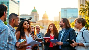 Engaging news reporting scene highlighting diversity at https://www.slavicsac.com with bustling urban insights.