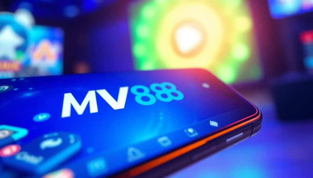 Interactive MV88 gaming platform interface showcasing vibrant colors and user-friendly design.