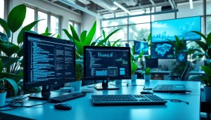 Showcasing technology tools in a modern workspace, emphasizing innovation and engagement.