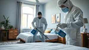 Visually demonstrate https://affordablebedbugexterminators.com pest control service in a professional setting.