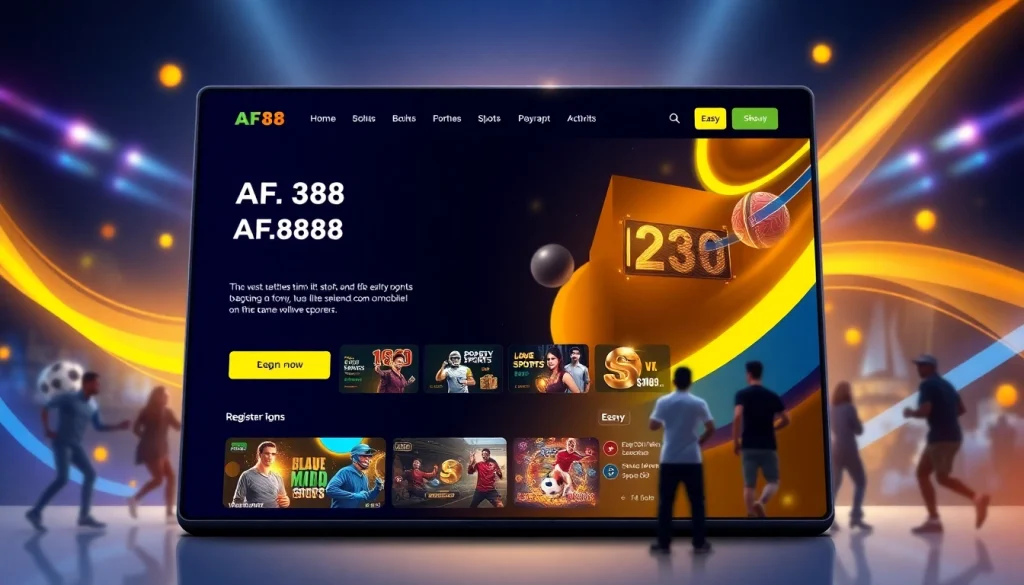 AF88 online betting platform homepage showcasing user-friendly interface and vibrant design.
