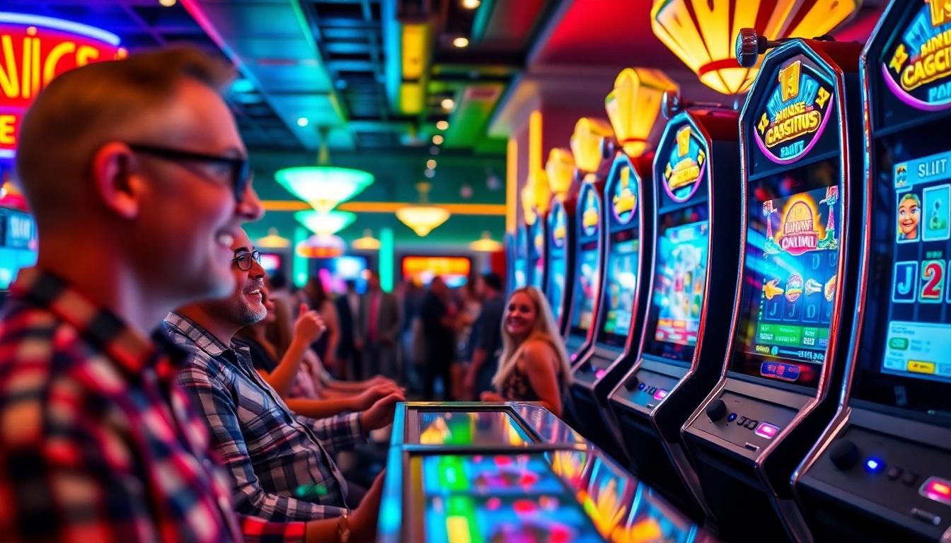 Menangkan permainan di bensu4d dengan suasana kasino yang ceria dan mesin slot yang berkilau.