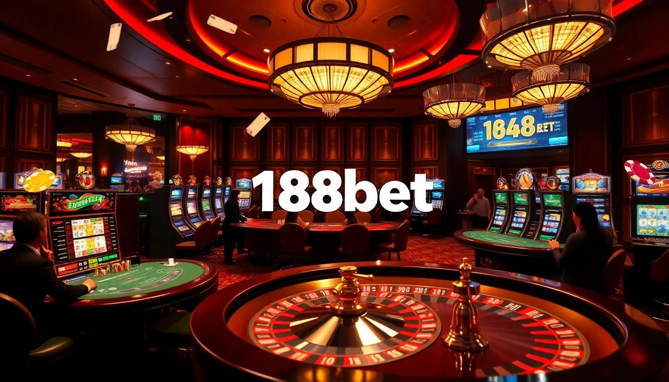 Experience the thrill of 188bet's vibrant casino atmosphere, featuring engaging slot machines and live games.