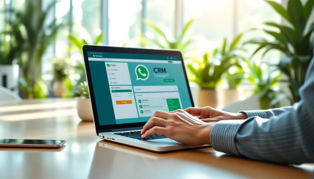Engage with the innovative WhatsApp Business CRM at https://whatalker.com in a professional office setting.