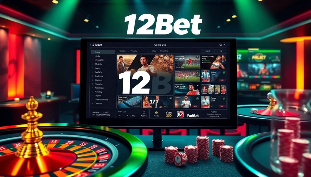 Exciting online gambling scene showcasing 12bet's vibrant betting atmosphere.