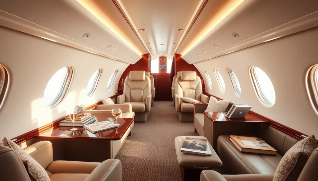 Experience luxury travel with https://flymarquis.com showcasing a lavish private jet interior.