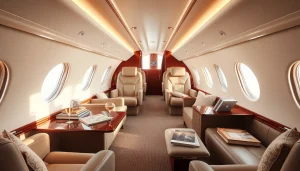 Experience luxury travel with https://flymarquis.com showcasing a lavish private jet interior.
