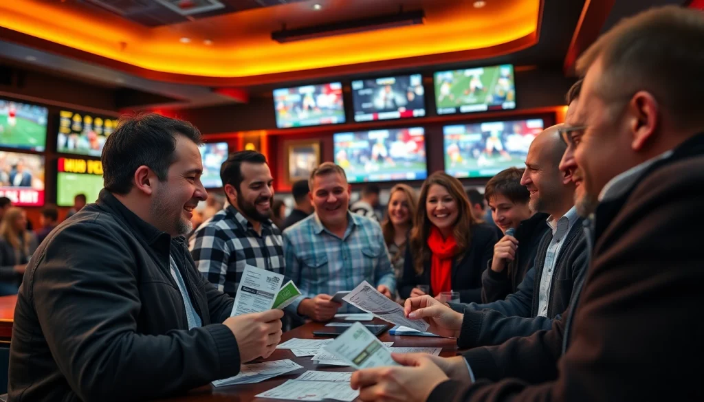 Experience the thrill of sports betting in British Columbia with enthusiastic bettors and lively atmosphere.