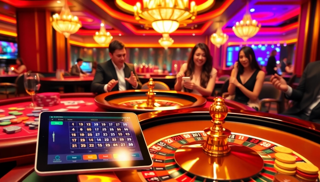 Experience exciting gameplay at vua99 with vibrant casino tables, chips, and online betting interfaces.