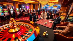 Experience thrilling gameplay at Nhà Cái Uy Tín with vibrant casino action and elite gamblers.