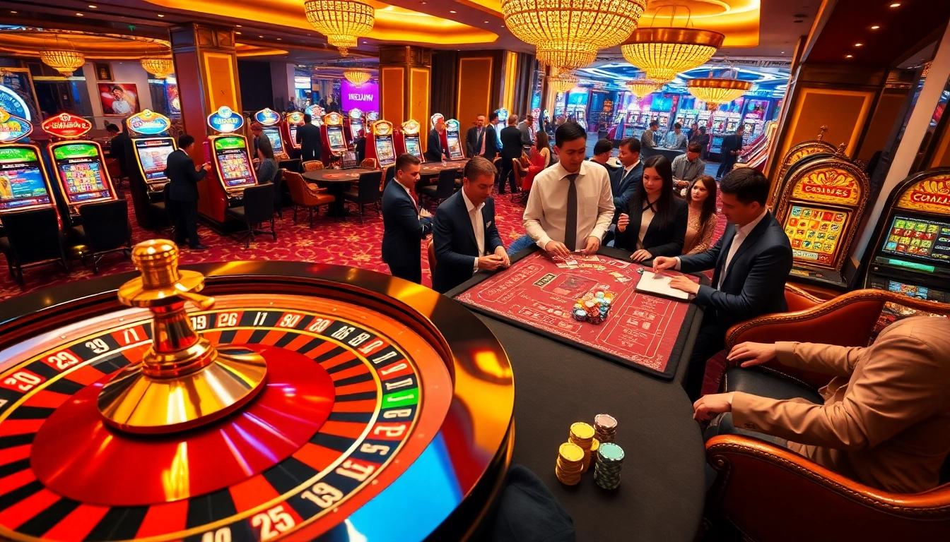 Experience thrilling gameplay at Nhà Cái Uy Tín with vibrant casino action and elite gamblers.