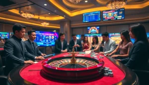 Engaging in thrilling games at trang chủ 789win online casino with vibrant cards and chips.