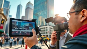 تقديم أخبار حية من قبل صحفي حول موقع Emiratenewsday.com في مدينة نشطة.