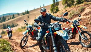 Explore motorcycles at https://relevance.com.ua in a dynamic outdoor setting focused on adventure.