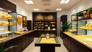 Goldankauf in der Nähe: Juwelier präsentiert hochwertige Goldstücke in ansprechendem Ambiente.