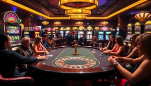 Experience thrilling gameplay at https://918kiss.net/ featuring vibrant casino tables and exciting slot machines.