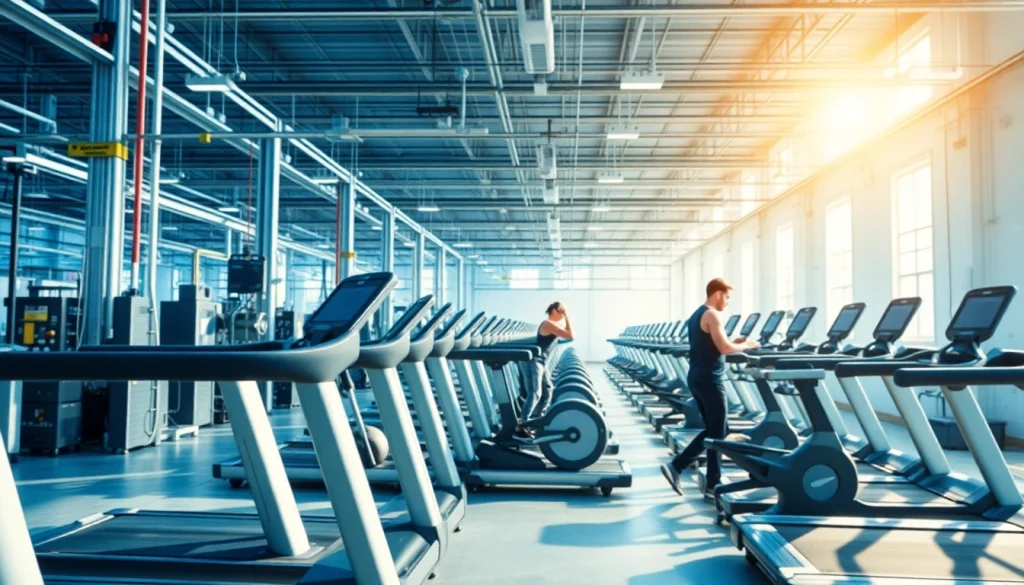 Innovative fitness equipment manufacturer showcasing advanced technology and craftsmanship in a modern facility.