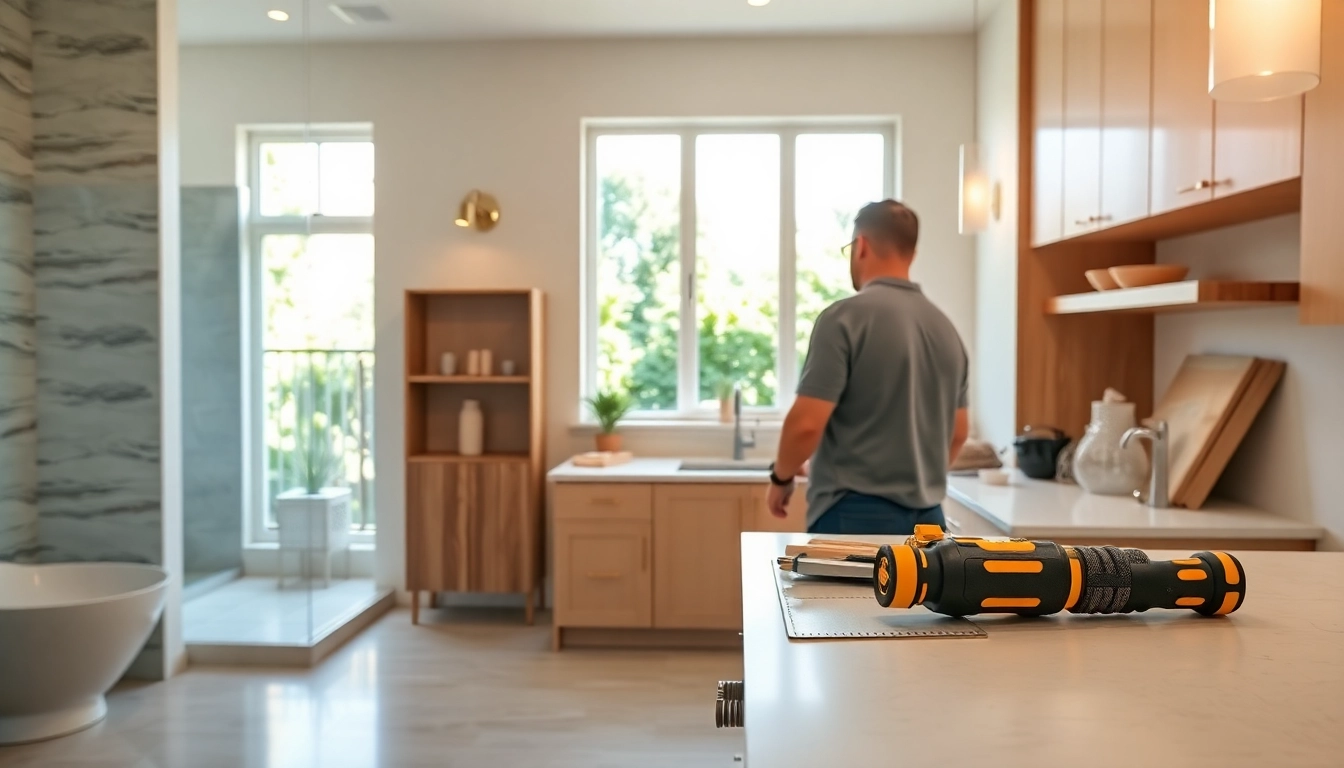 Transform your space with a stunning home renovation featuring elegant kitchens and bathrooms.