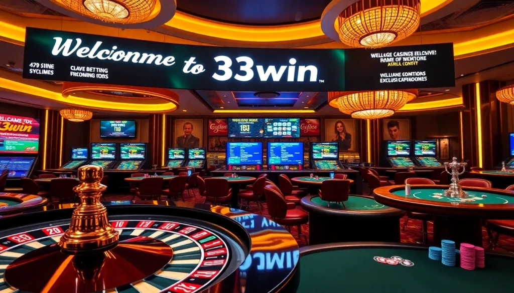 Experience the thrill of high-stakes gaming at 33win con with vibrant casino visuals.