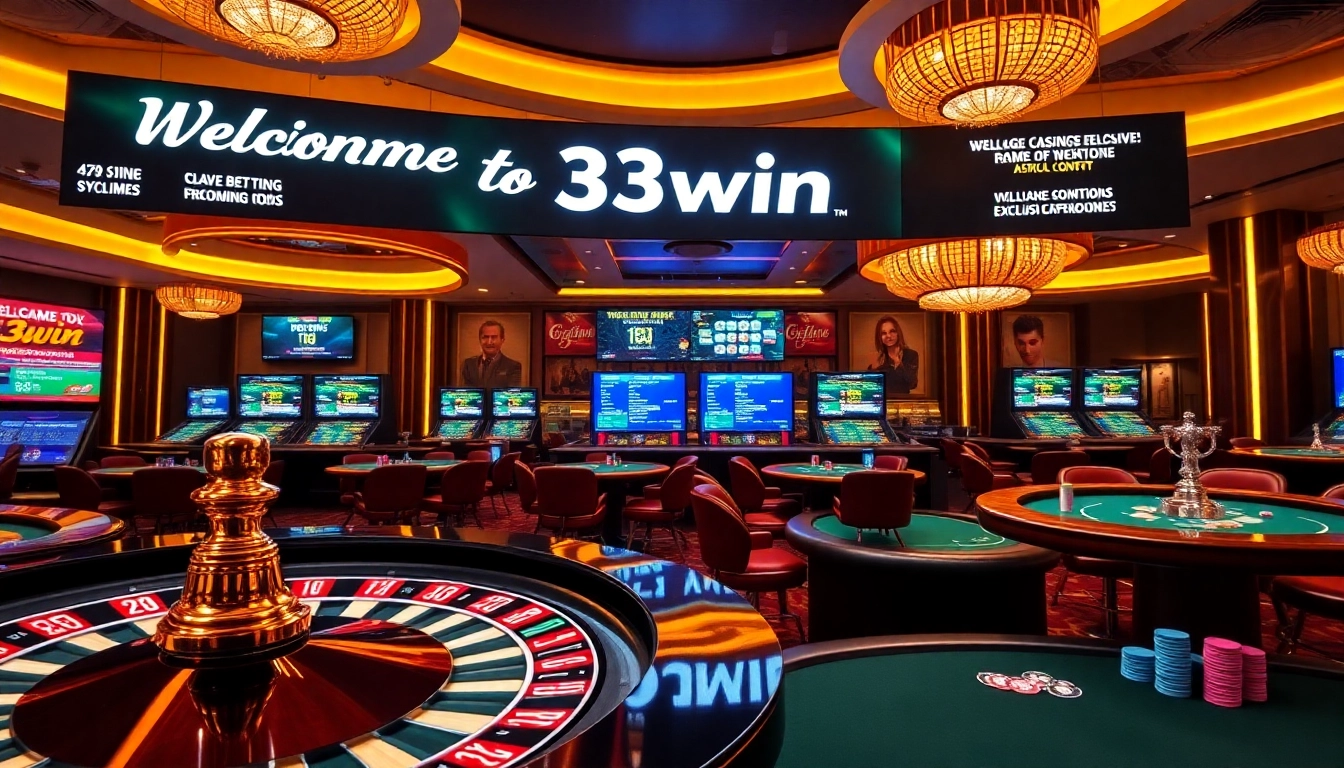 Experience the thrill of high-stakes gaming at 33win con with vibrant casino visuals.