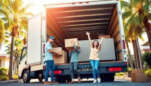 San Diego Moving and Storage team loading a truck in sunny California.