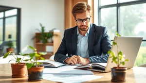 Understanding agricultural law through a professional lawyer in a bright office setting.