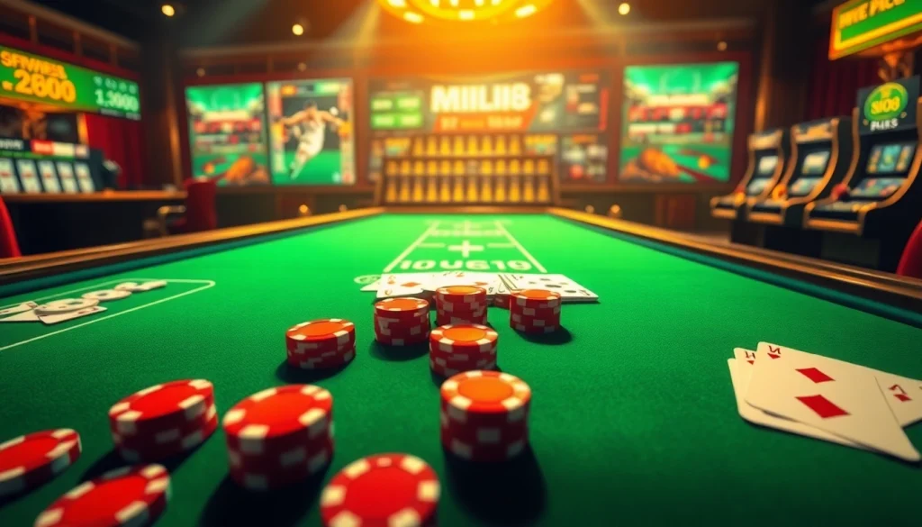 Gamble strategically on Hi88 with vibrant casino elements like poker chips and roulette wheels.