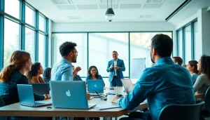 Participants engaged in a professional training session at CareerSprints.com, showcasing collaborative learning.