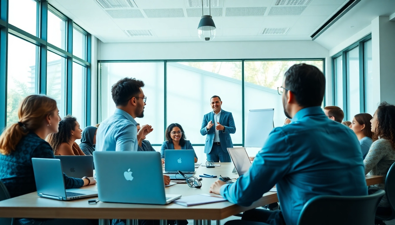 Participants engaged in a professional training session at CareerSprints.com, showcasing collaborative learning.