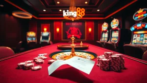 Experience thrilling gameplay at king88 estate with vibrant casino tables and exciting gaming action.