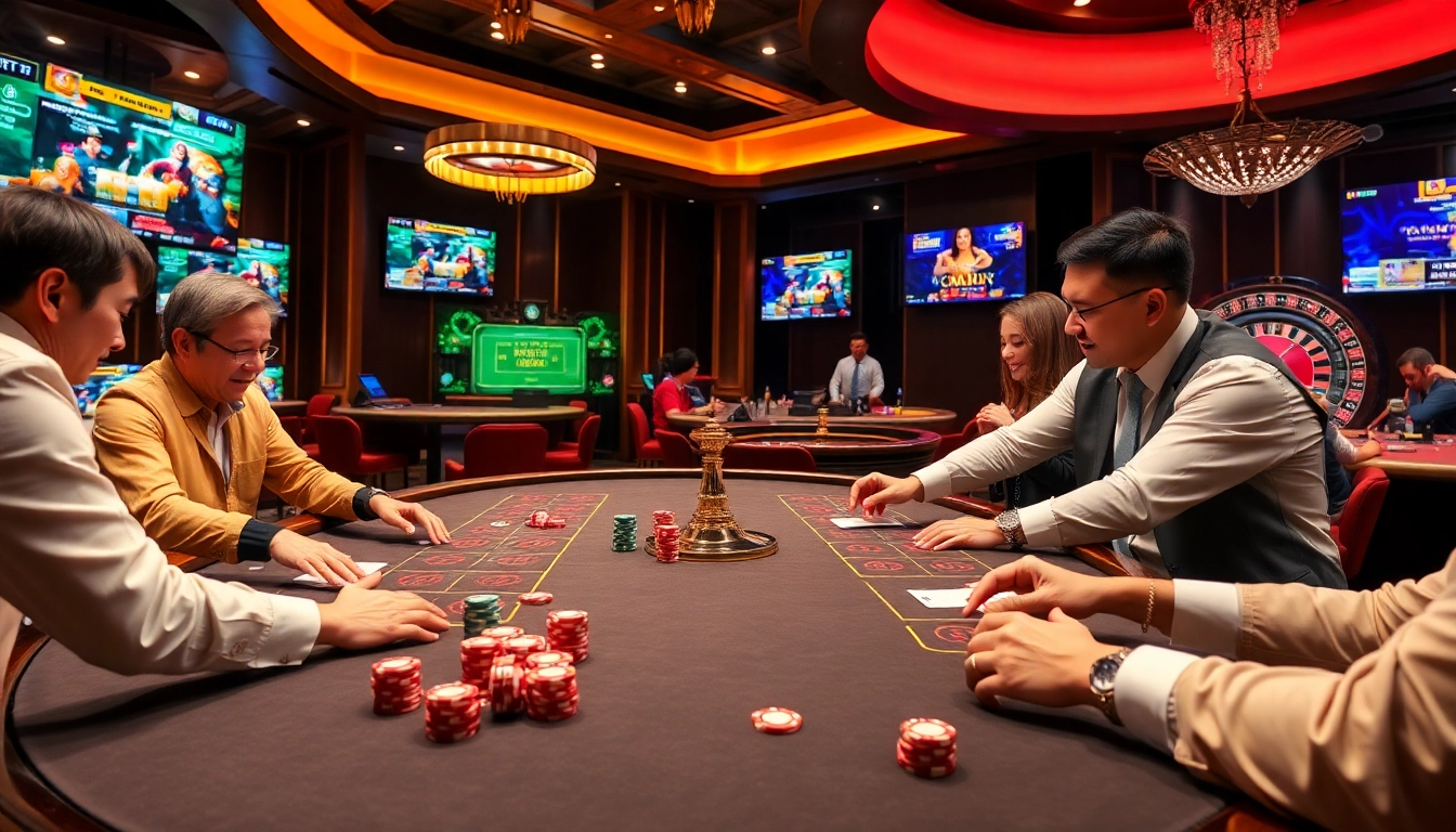 Engaging players at a lively casino table representing https://bong99.pro/ excitement.