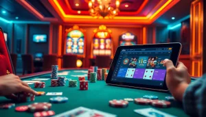 Experience i9bet thrills at an elegant casino table with poker chips and cards.