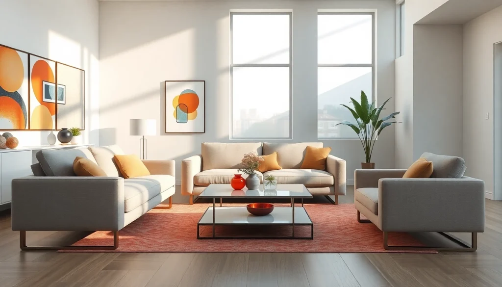 View modern furniture showcased on https://deco2.gr, featuring a stylish living room setup.