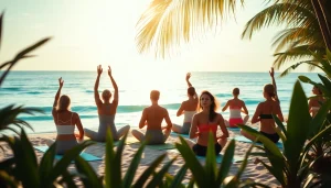 orbitnix.com에서 요가 클래스와 평화로운 해변이 어우러진 웰빙 리트리트를 보여줍니다.