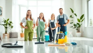 Experienced professionals providing a cleaning service in a pristine home environment.
