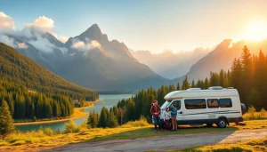 Family adventures at https://fernweh-abenteuer.de with a scenic backdrop of mountains and campervan.