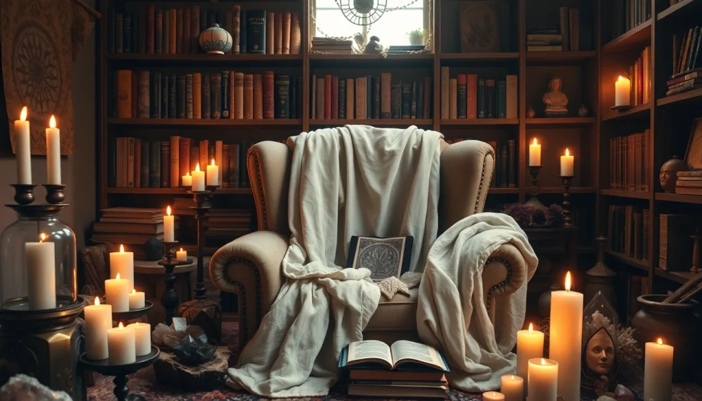 Experience spiritual guidance at https://julielynn.co in a cozy, mystical reading space.